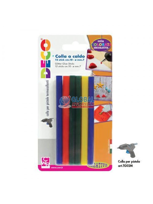 COLLA A CALDO COLORATA 12pz 10cm