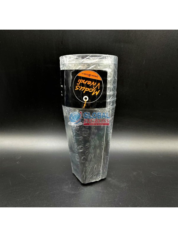 BICCHIERI NERO TRASPARENTE 8PZ