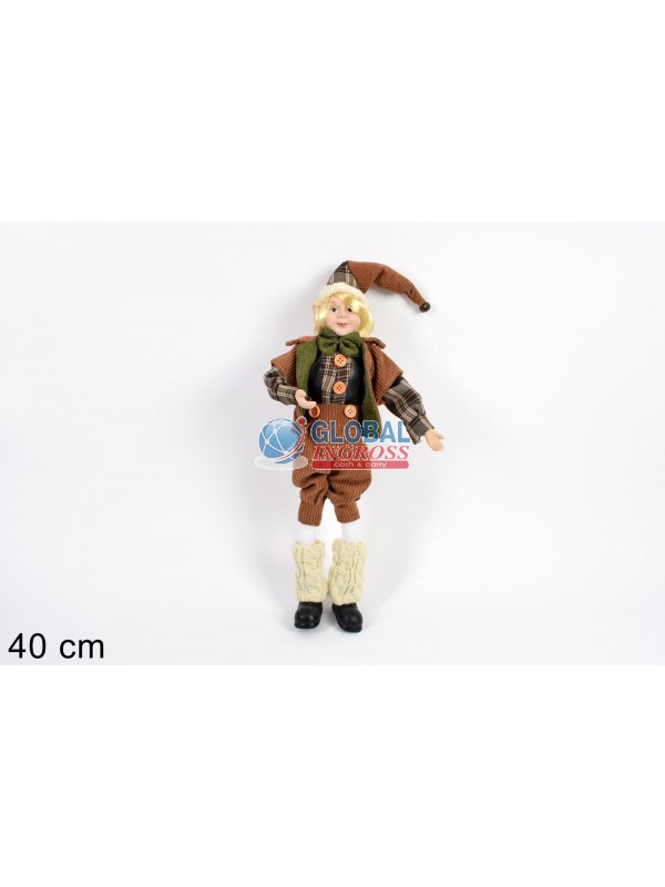 ELFO ABITO VELLUTO E PAPILLON 40cm