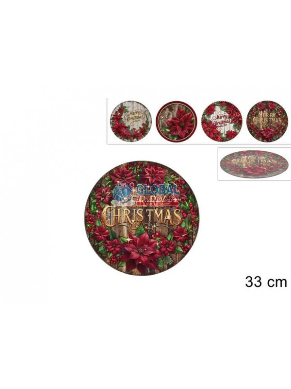 SOTTOPIATTO MELAMINA DECORO STELLA NATALE 33cm