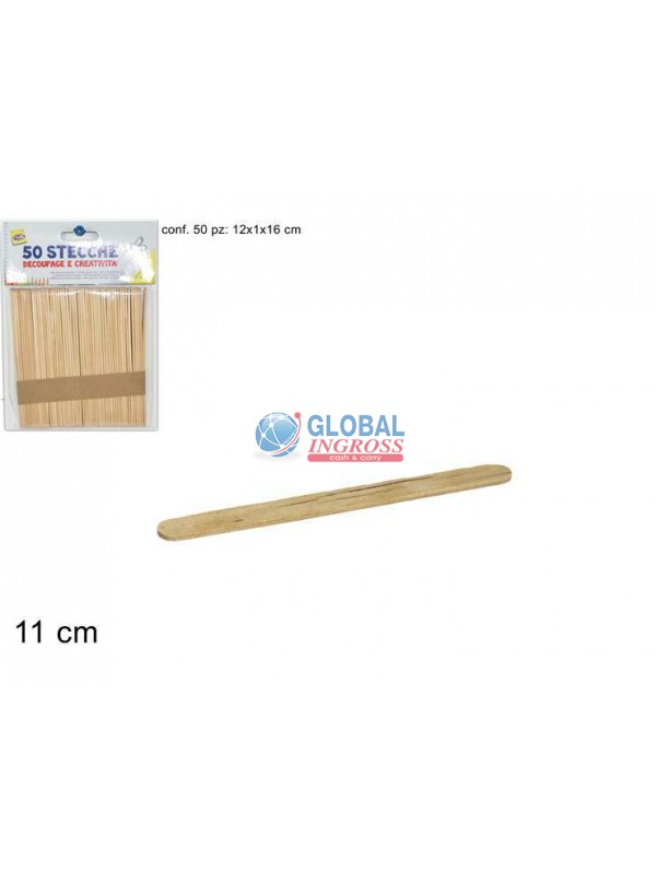 STECCHE LEGNO NATURALE 50pz