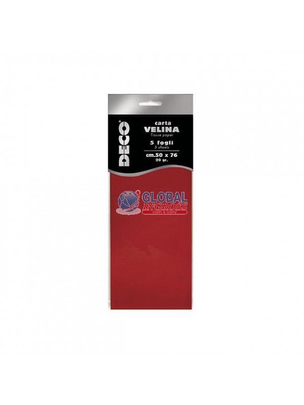 CARTA VELINA 5ff ROSSO 50x76