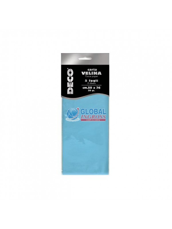 CARTA VELINA 5ff AZZURRO 50x76