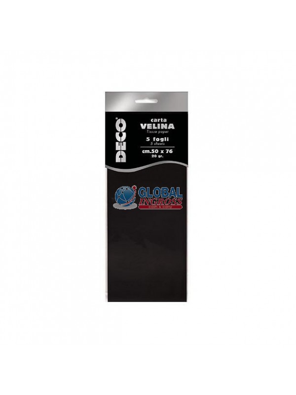 CARTA VELINA 5ff NERO 50x76