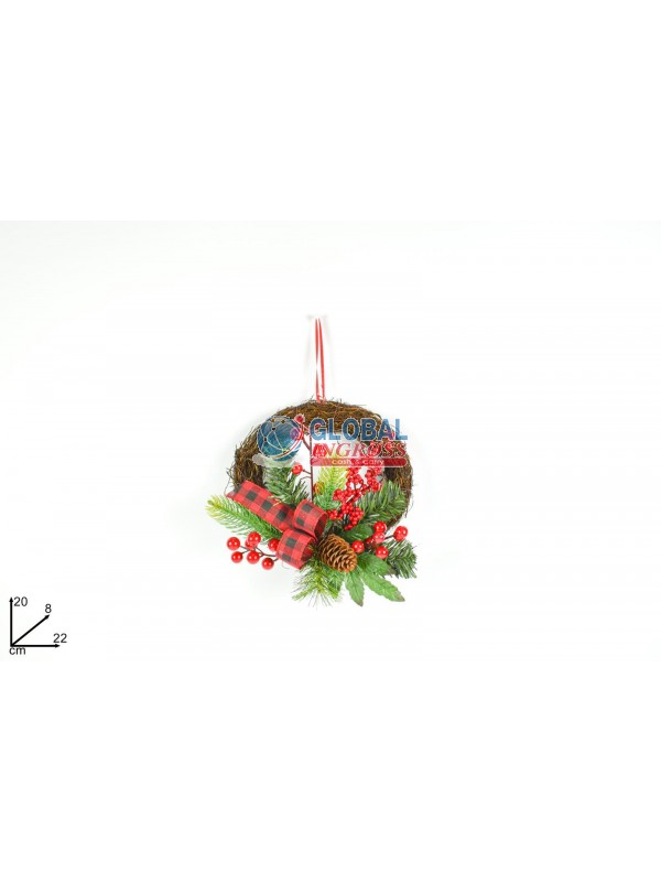 DIETROPORTA 20cm LEGNO BACCHE ROSSE