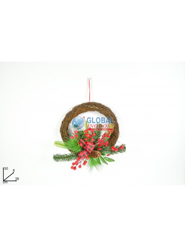 DIETROPORTA 30cm C/BACCHE ROSSE
