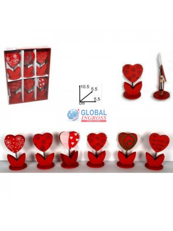 PORTA APPUNTI CUORE LEGNO