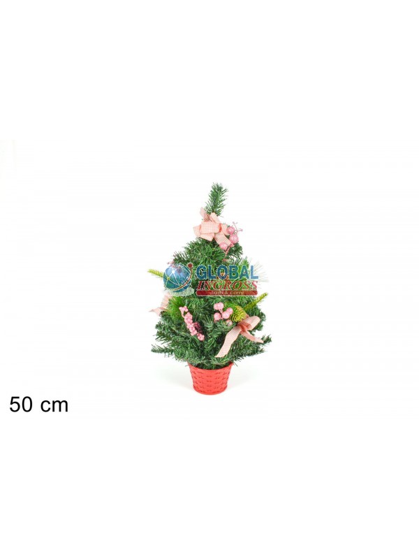 ALBERO 50cm C/DECORI ROSA