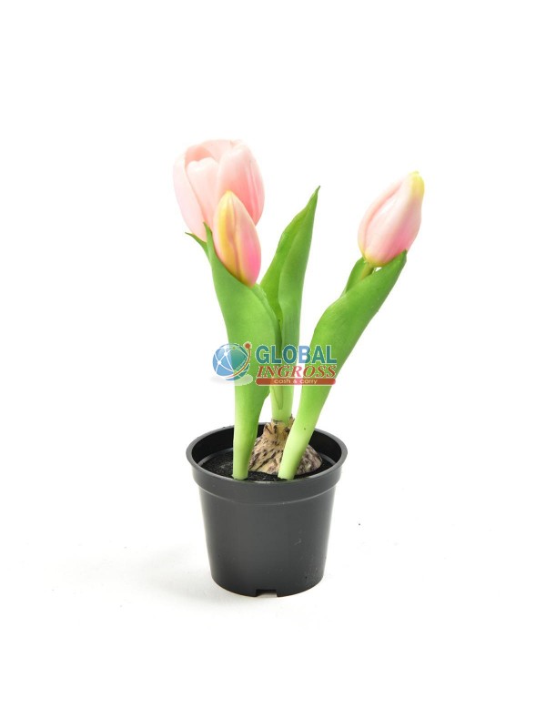 TULIPANO IN GOMMA IN VASO 21cm