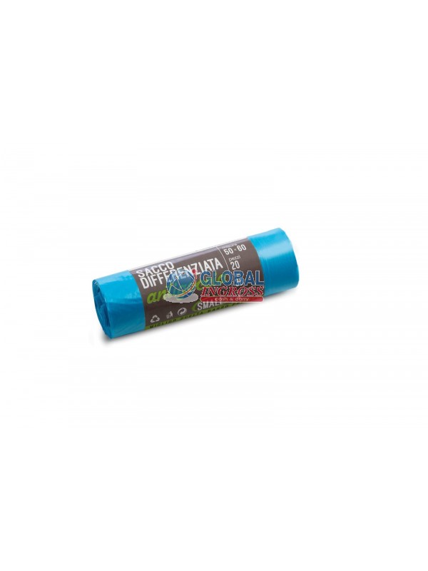 SACCHI DIFF.SMALL AZZURRO 50x60 20pz/rt LT30