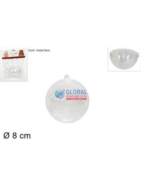 SFERA PLASTICA  8cm TRASPARENTE