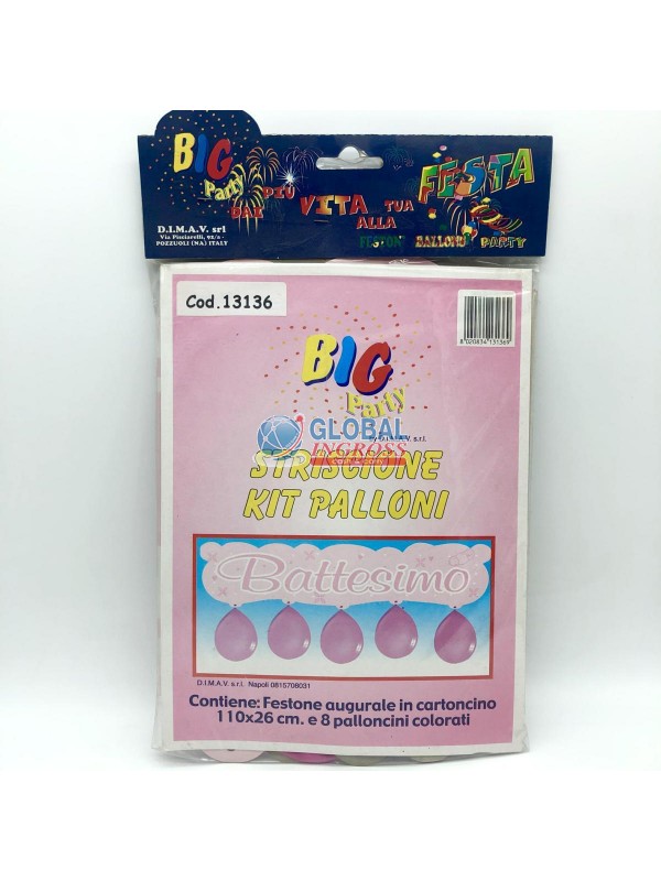 STRISC.KIT PALL.BATTESIMO ROSA