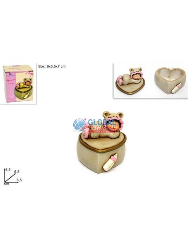 COFANETTO CUORE BEBE' ROSA