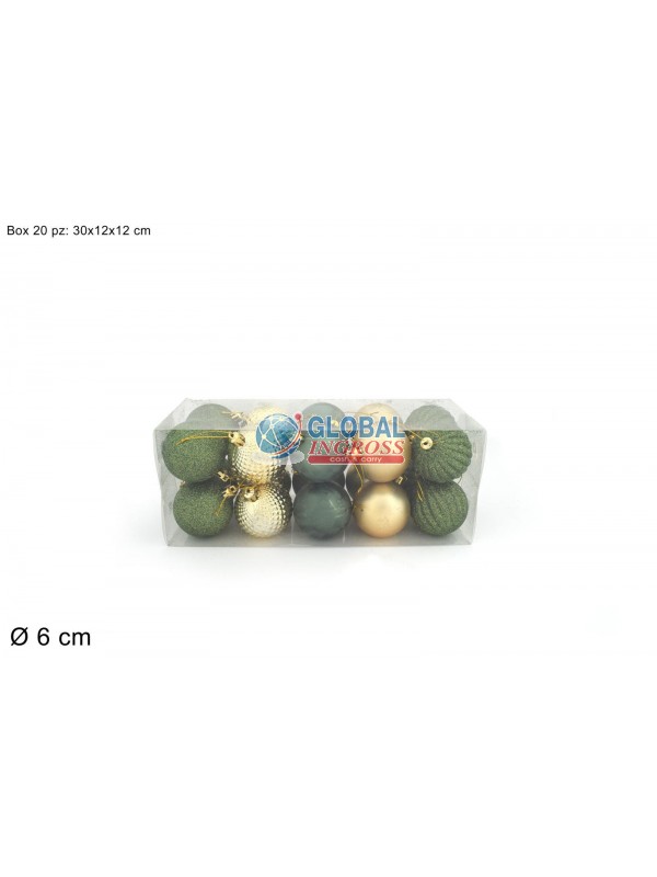 PALLE VERDE/ORO 6cm 20pz