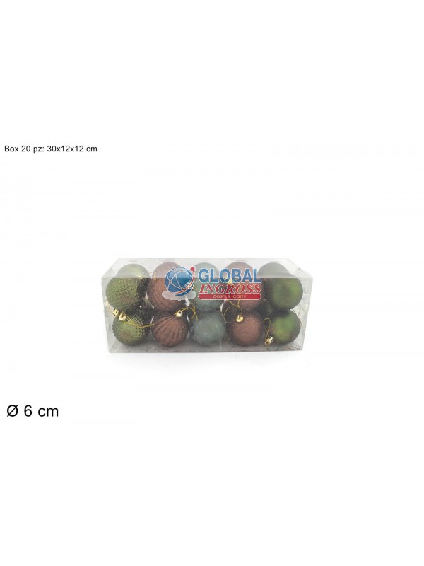 PALLE VERDE/MARRONE 6cm20pz