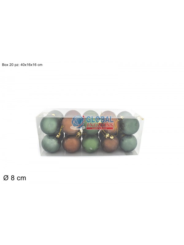 PALLE VERDE/MARRONE 8cm20pz