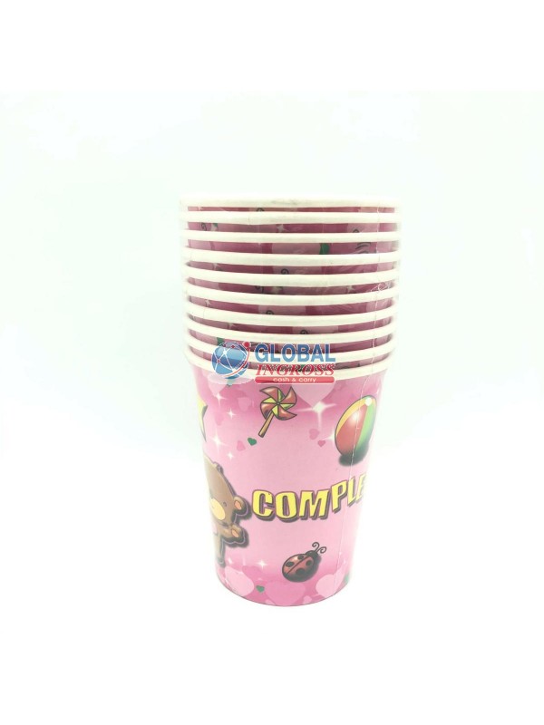 BICCHIERI 1'COMPL.ROSA 10pz.