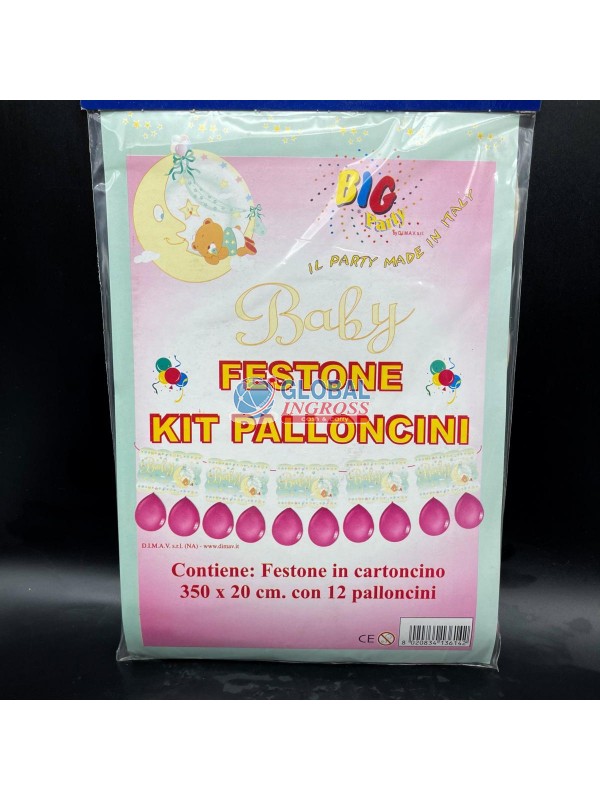 FESTONE KIT PALLONCINI BABY ROSA