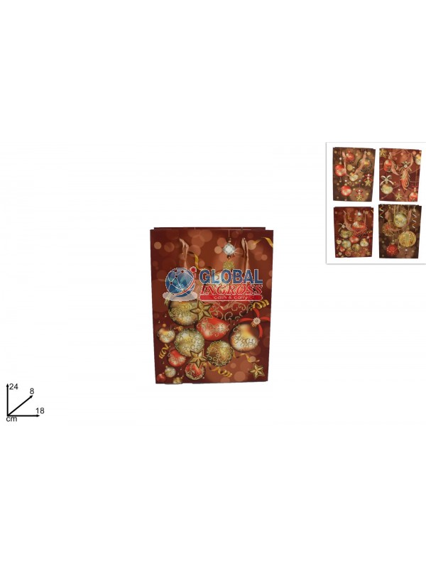 SHOPPER NATALE PALLINE 24x18