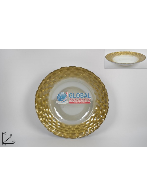 CENTROTAVOLA VETRO 40cmBORDO ORO