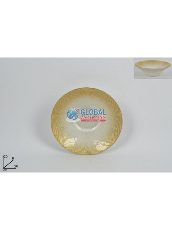 CENTROTAVOLA 20cm BIANCO GLITTER ORO