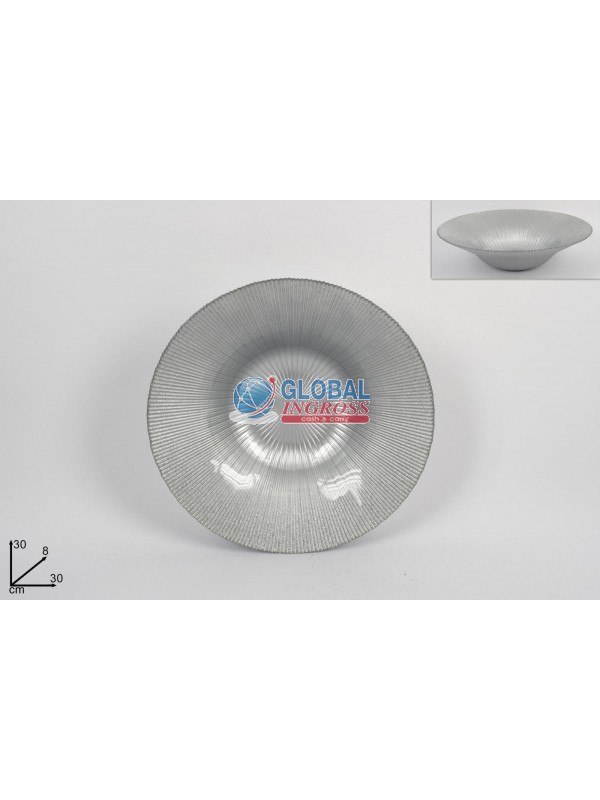 CENTROTAVOLA VETRO 30cmSILVER