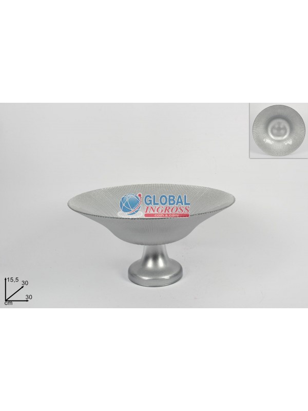 ALZATINA VETRO 30cm SILVER