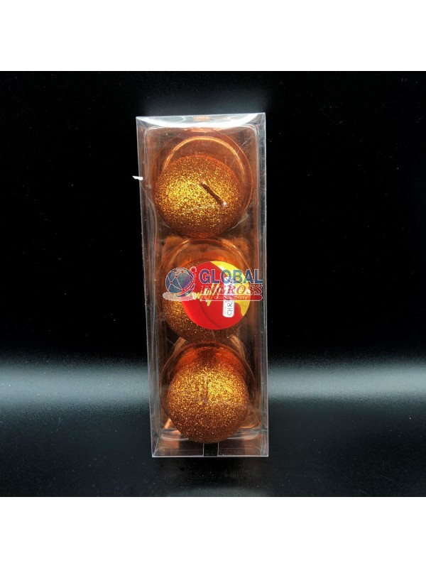 TRIS CANDELE COPPER GLITTER