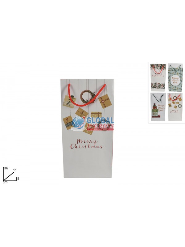 P/BOTTIGLIA x2 MERRY CHRISTMAS 36x18x11