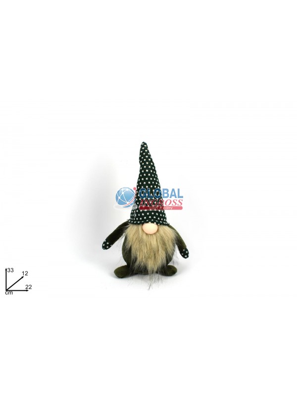 GNOMO NATALE 33cm VELLUTO VERDE