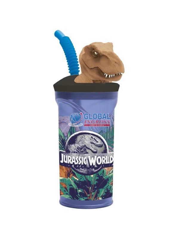 BICCHIERE 3D C/CANNUCCIA JURASSIC WORLD
