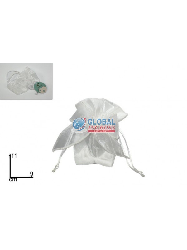 SACCHETTO ORGANZA FIOCCO BIANCO