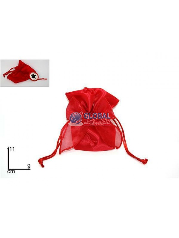 SACCHETTO ORGANZA FIOCCO ROSSO