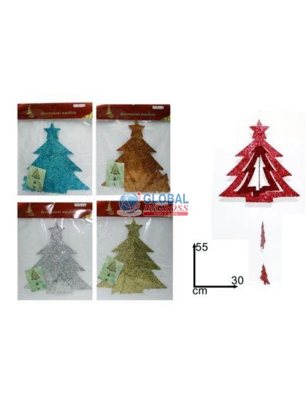 APPENDINI ALBERI GLITTERATI VERDE