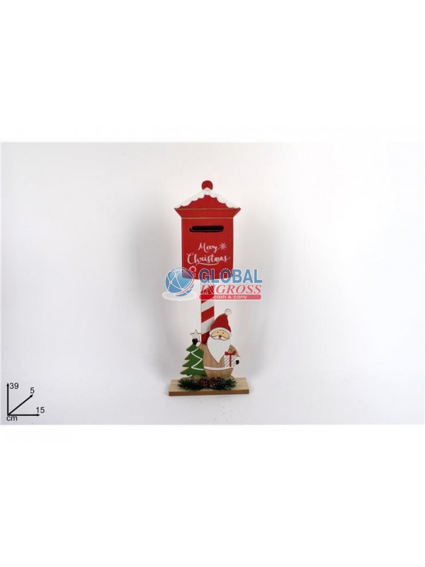 BABBO NATALE C/CASSETTAPOSTALE LEGNO