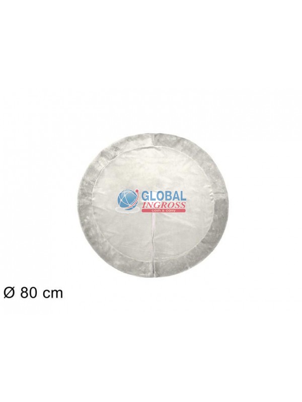 COPRIPIEDE VELLUTO E PELLICCIA BIANCO 80cm