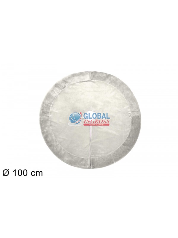 COPRIPIEDE VELLUTO E PELLICCIA BIANCO 100cm
