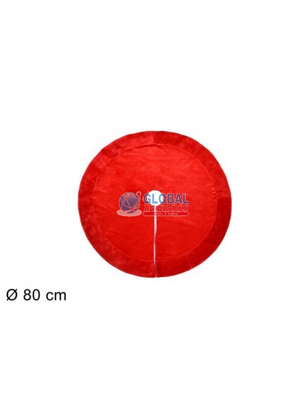 COPRIPIEDE VELLUTO E PELLICCIA ROSSO 80cm