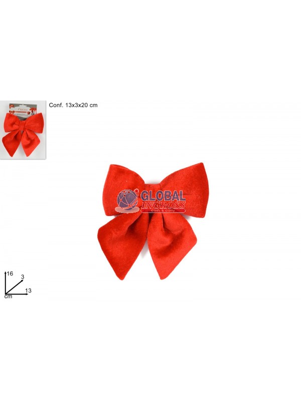 FIOCCO VELLUTO 13cm ROSSO