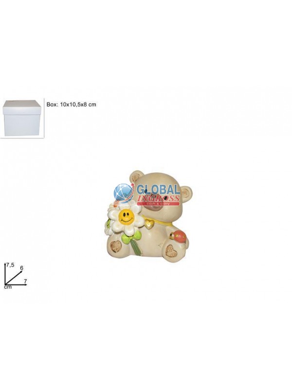 ORSETTO CERAMICA C/FIORE 7,5cm