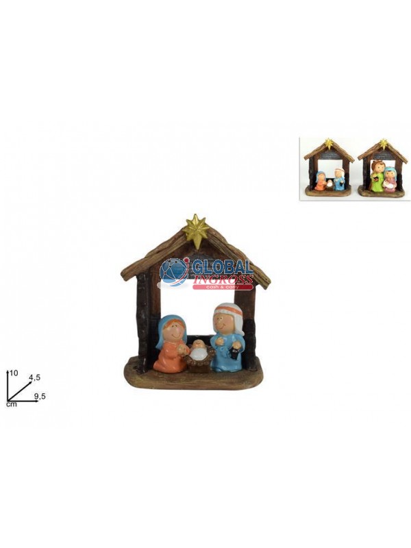 GRUPPO NATIVITA' BIMBI C/CAPANNA 10cm