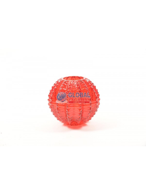 VASO VETRO PALLA ROSSA H.15cm D.17cm
