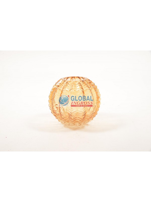 VASO VETRO PALLA ORO H.15cm D.17cm