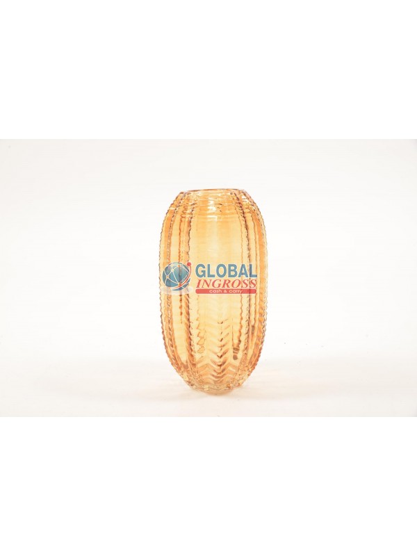 VASO VETRO ORO H.28cm D.15cm