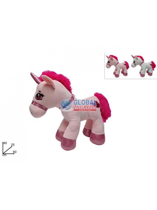 PELUCHE UNICORNO 60cm 2COLORI