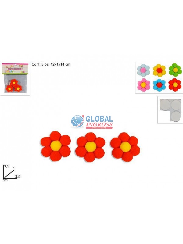 MARGHERITE TESSUTO 3pz C/ADESIVO