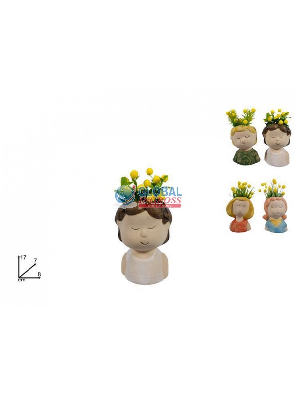 VASO TESTA CON MIMOSA