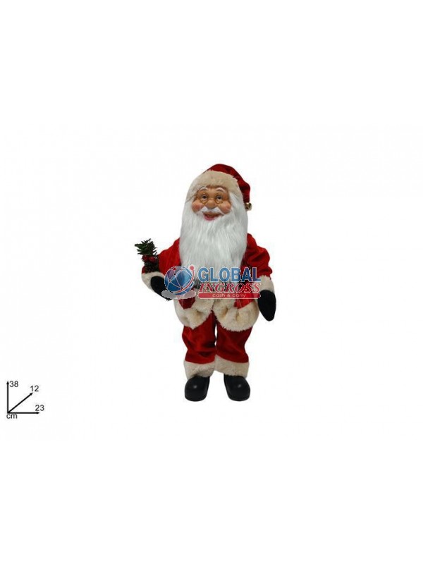 BABBO NATALE 38cm C/RAMI E PIGNA
