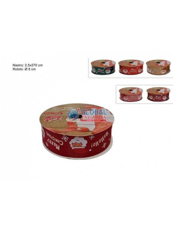 NASTRO MERRY CHRISTMAS 2,5x270cm