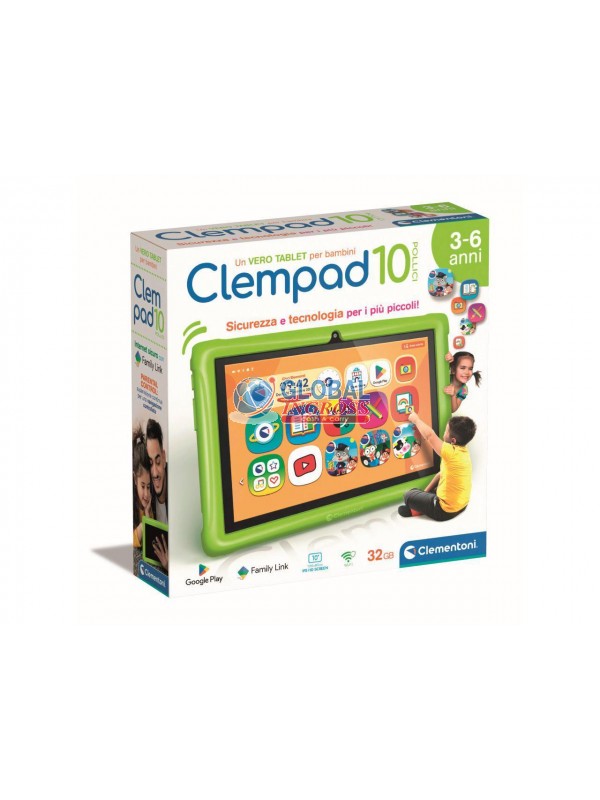 CLEMPAD 10" 3-6anni BUMPER VERDE